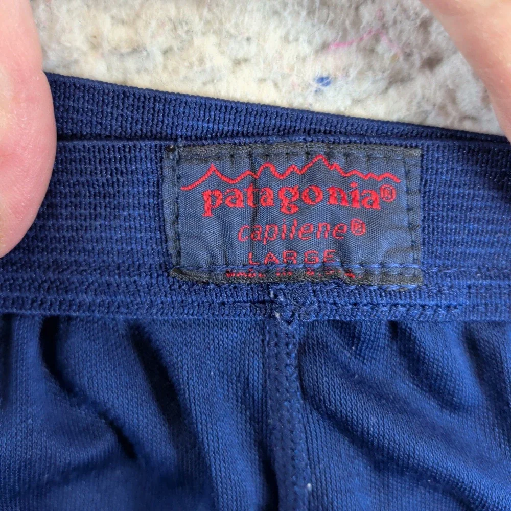 Patagonia Capilene Mens Large Navy Blue Base Layer‎ Long Underwear Bottoms USA